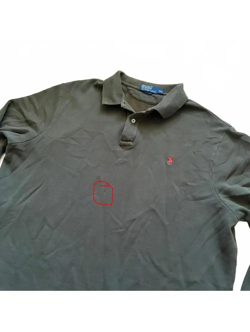 Polo Ralph Lauren Fleece Lined Polo Shirt Green Long Sleeve Men's Size 2XL XXL